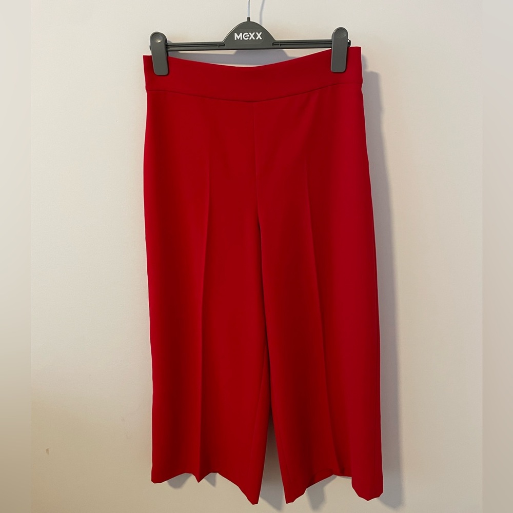 Zara wide leg crop pant- Red